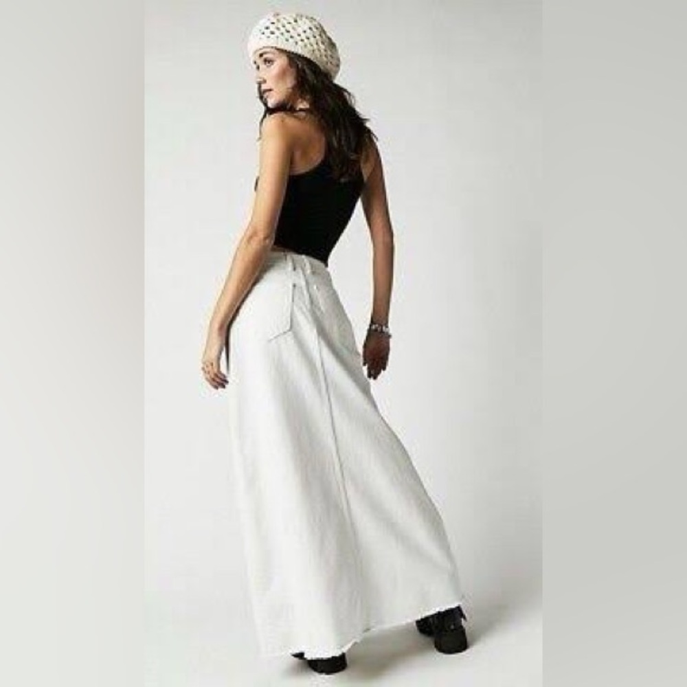 Free People We The Free Come As You Are Denim Maxi Skirt Regular Length